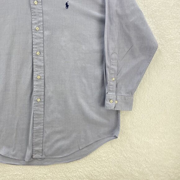 Ralph Lauren Shirt Yarmouth Men's 16.5 32-33 Blue Oxford Long Sleeve Button Down - Picture 7 of 16